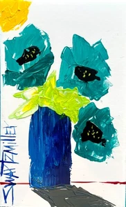 colorful POP ART FLOWERS PAINTING acrylic upcycled Original SWARTZMILLER DNA new - Picture 1 of 20