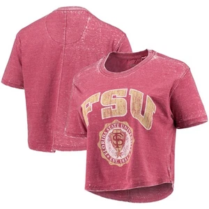 Women's Pressbox Garnet Florida State Seminoles Edith Vintage Burnout Crop - Picture 1 of 3