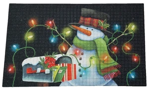 Weihnachten Schneemann Urlaub Gummi Tür Matte Teppich Küche Portch Winter Dekor NEU - Bild 1 von 2