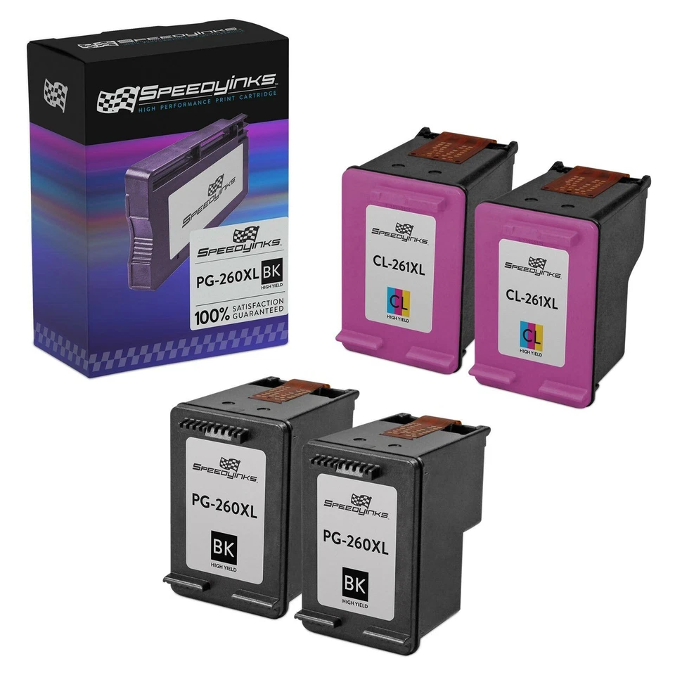 Speedy Replacements for Canon PG-260XL & CL-261XL HY Ink 4PK 2 Black 2 Color - Image 1 of 4