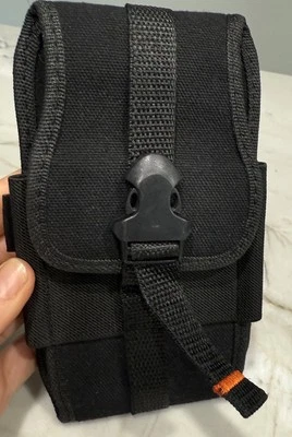 Reiko черный вертикальный кожаный холст ремень зажим чехол для большого сотового телефона 7» - Изображение 1 из 4