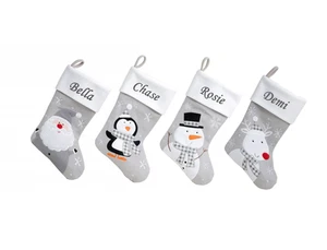 PERSONALISED CHRISTMAS STOCKING Deluxe Luxury Stockings XMAS GIFT Embroidered UK - Picture 1 of 13