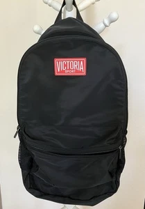 Victoria's Secret Sport Backpack Black Travel School 18" x 12" Mesh Pockets - Picture 1 of 8