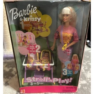 Mattel Barbie e Krissy Stroll 'N Play set bambola 3 in 1 2001 nuovo con scatola - Foto 1 di 6