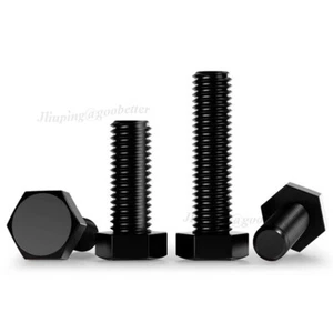 Black Plastic Nylon Hexagon Head Set Screw Hex Bolts DIN933 M3,4,5,6,8,10,12~20 - Picture 1 of 8
