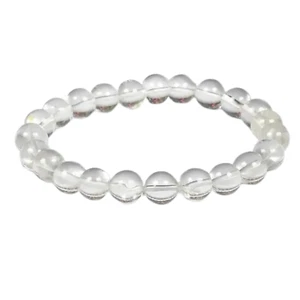 Klar Quarz 8mm Perlen Armband Krone Chakra Heilung Stress Angst Kristall Box - Bild 1 von 5