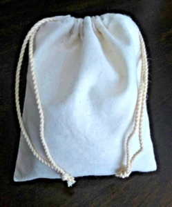 New Muslin Bags Drawstring Natural Cotton Pouches (24 pk) - Picture 1 of 3