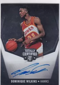 2015-16 NBA Panini Totally Certified No. TC-DW Dominique Wilkins Auto 25/25 - Bild 1 von 2