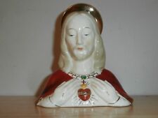 Vtg Sacred Heart of Jesus Porcelain Bust