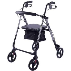 EQUIPMED 4 Wheel Lightweight Rollator Walker, Aluminium Frame, Seat, Carry Bag - Picture 1 of 10