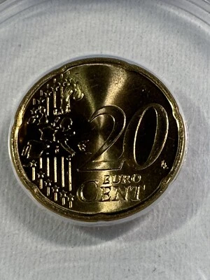 2002 Portugal 20 Cents Graded MS 65 by ANACS - Image 1 of 4