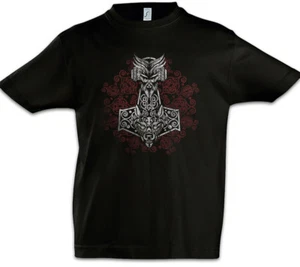 Thors Hammer Ornaments Boys T-Shirt Odhins Horse Odin Valhalla Viking Vikings - Picture 1 of 1