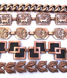 New Old Stock Lot of 5 Bell Trading Post Copper Bracelets - Picture 1 of 7