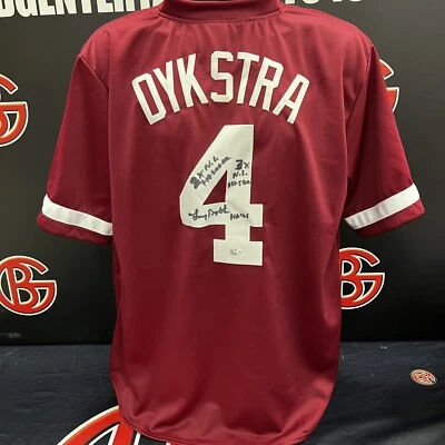 Camiseta Steiner firmada + inscrita por Lenny Dykstra de los Filis de Filadelfia certificado de autenticidad Foto 1 de 3