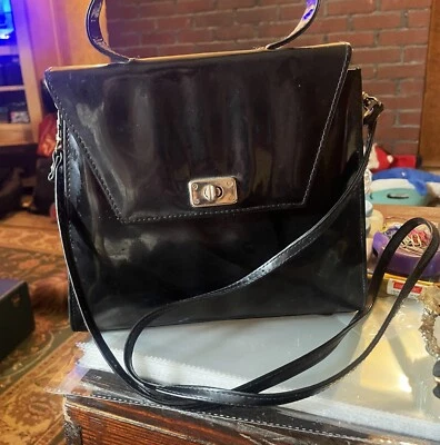 Cartera vintage Virginia Slims wear charol negro con correa de hombro desmontable Foto 1 de 4