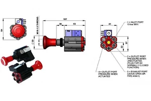 PTO PANEL/DASH MOUNTED AIR CONTROL VALVE WITH HANDBRAKE INTERLOCK - Picture 1 of 1
