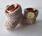 HANDMADE. Baby Booties. Fawn. Crochet 0-3 Months. Handmade. UK.