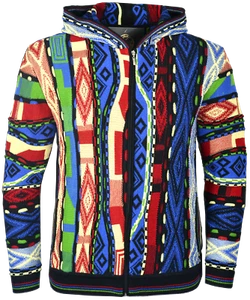 Original Paolo Deluxe® knit jacket model "Emilio" with all-round pattern and hood - Picture 1 of 5