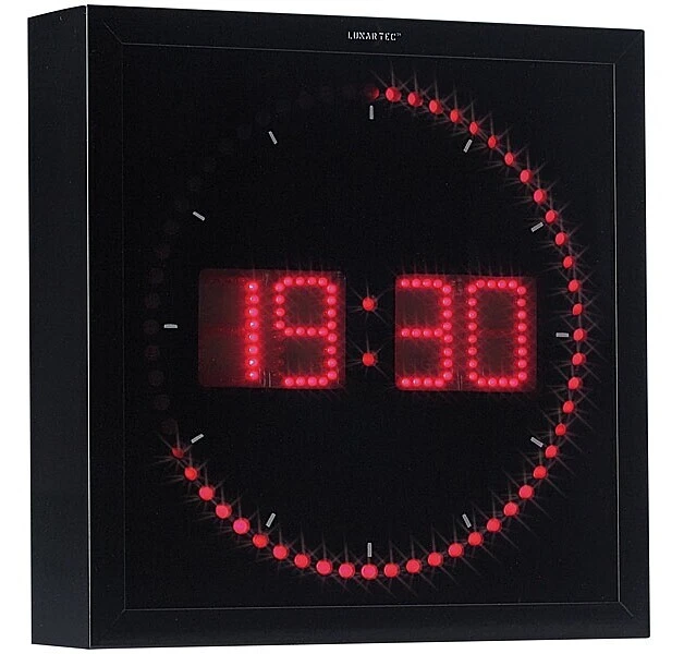 Horloge digitale murale avec 60 LED - Rouge - Lunartec - Photo 1/1