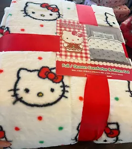 NEW - HELLO KITTY Polka Dot Faux Fur FULL/QUEEN Comforter Set - Picture 1 of 3
