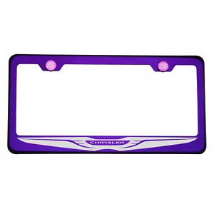 Purple Chrome Laser Etched Chrysler Logo License Plate Frame 304 Stainless Steel - Bild 1 von 10