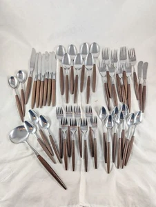 YOU PICK: Vintage MCM American Tempo Flatware Japan Stainless w/Faux Wood - Picture 1 of 90