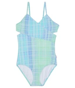 Seafolly 297386 Girl's Mini Me Portofino Cutaway One-Piece Check 10 (Big Kids) - Picture 1 of 2
