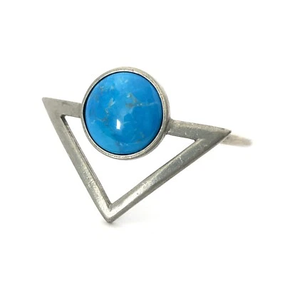 The 2Bandits Cuff Bracelet Blue Howlite Turquoise Silver Southwestern Boho - Image 1 of 4