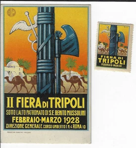 1928 italienische Propaganda Postkarte 11 Messe von Tripolis unter der Schirmherrschaft von Mussolini - Bild 1 von 2