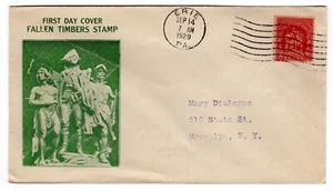 #680 Fallen Timbers First Day Cover 1929 - Planty #5 Roessler Erie PA - Picture 1 of 2