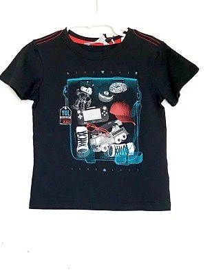 Petit Lem P L Kids X-ray Black Tee Shirt. Age 3 Retails $20 Price $11.50 - Image 1 of 4