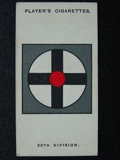 No.39 20th LIGHT DIVISION Army Corps & Divisional Signs WW1 John Player 1924