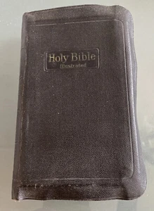 A J Holman 1940 Pronouncing Edition Illustrated HOLY BIBLE Black Leather Cover - Picture 1 of 10