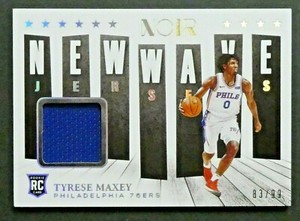 2020-21 Panini Noir New Wave Jerseys Rookie RC Patch Tyrese Maxey #NW-TYM 83/99