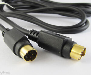 4pcs 5FT Mini Gold S-Video Din 4 Pin Male to Male Dual Male Cable For DVD HDTV
