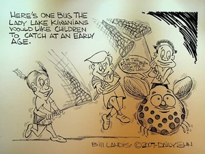 Bill Landis Original Cartoon Art The Villages Daily Sun 2007 Lesefehler - Bild 1 von 1