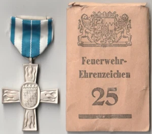 MDS DEUTSCHLAND BAYERN FEUERWEHR-EHRENZEICHEN 25 DIENSTJAHRE MIT SCHLEIFE #BOX A - Bild 1 von 2