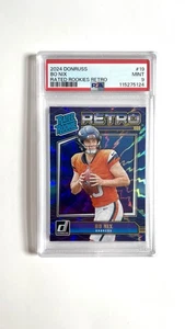 2024 Panini Donruss Rated Rookies Retro Bo Nix #19 Rookie PSA 9 - Picture 1 of 2