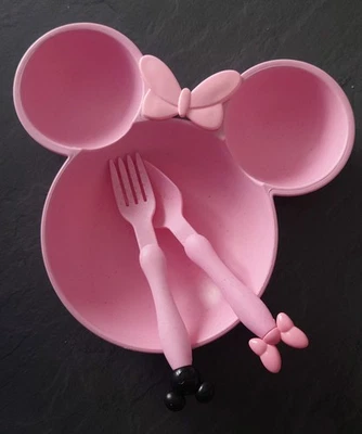 Mini Mouse Teller Mit Besteck - Bild 1 von 4