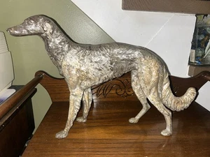 16 " RARE HUBLEY BORZOI WOLFHOUND CAST IRON DOG DOORSTOP STATUE ART SCULPTURE - Picture 1 of 6