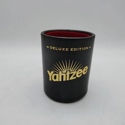 Yahtzee Deluxe Edition Dice Cup Replacement Part 1997 Cup Black Red Felt - Image 1 of 4