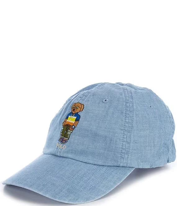 Ralph Lauren Polo Bear Chambray Blue Ball Cap Dad Hat