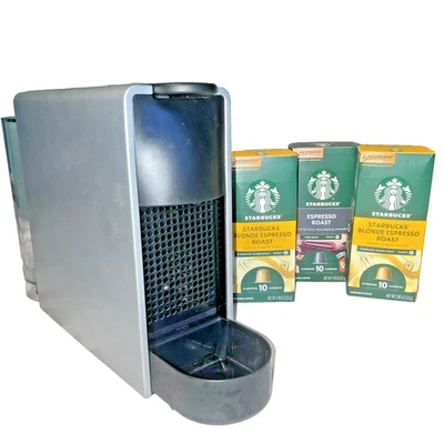 Mini máquina de café expresso Nespresso Essenza prata com 3 caixas cápsulas - Imagem 1 de 4