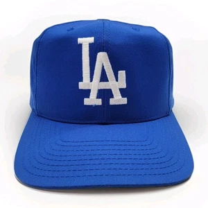 Vintage Los Angeles Dodgers Snapback Hat 90's Plain Logo Blue Annco Baseball Cap - Imagen 1 de 7