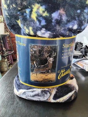 Coral Fleece Throw Forty By Sixty Three Inches Al Agnew White Tail Deer - Image 1 of 4