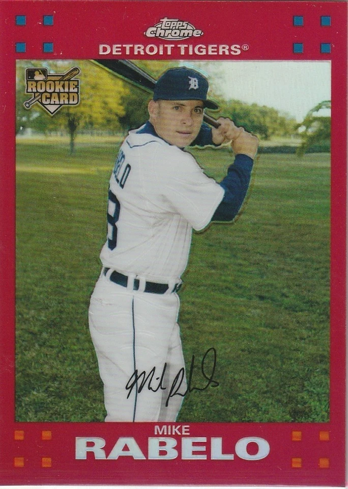 2007 Topps Chrome Red Refractor 307 Mike Rabelo (RC) /99 - Detroit Tigers - Image 1 of 1