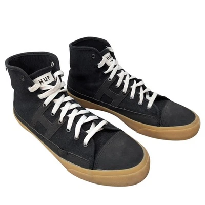 Zapatillas deportivas HUF Hupper 2 Hi negras de patinaje zapatos de caña alta para hombre talla 10 EE. UU. 6" de alto Foto 1 de 4