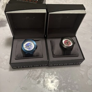 2 Android Dragon Seagull Automatik Skelett blau und schwarz Lederband funktioniert - Bild 1 von 19