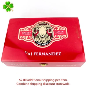 Nasser The Goat by AJ Fernandez Robusto Empty Wood Cigar Box 9.25" x 6" x 2" - Picture 1 of 12