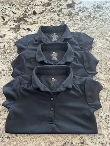 Chaps Girls Black Polo Shirt School Approved Performance Polos Navy, Small (4) - Picture 1 of 5